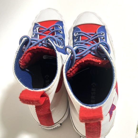 Converse UNT1TL3D Hi Top Canvas White/Rush Blue-University Red Mens Size 10 - Picture 5 of 9